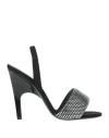 Attico Rem 105mm Crystal-embellished Sandals In Black