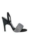 Attico Rem 105mm Crystal-embellished Sandals In Black