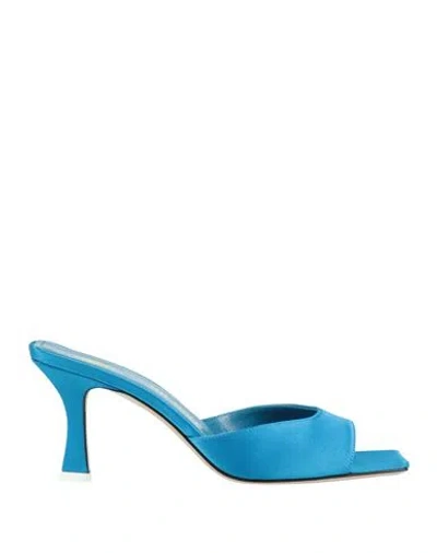 Attico The  Woman Sandals Bright Blue Size 7 Textile Fibers In Blue