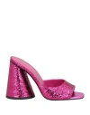Attico The  Woman Sandals Fuchsia Size 8 Textile Fibers In Pink