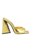 Attico Devon Laminated Leather Mules In Gold