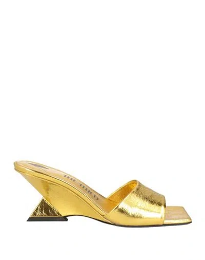 Attico The  Woman Sandals Gold Size 8 Leather