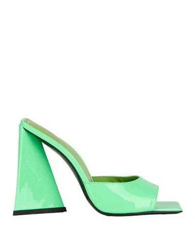 Attico Devon Patent Leather Sandals In Green