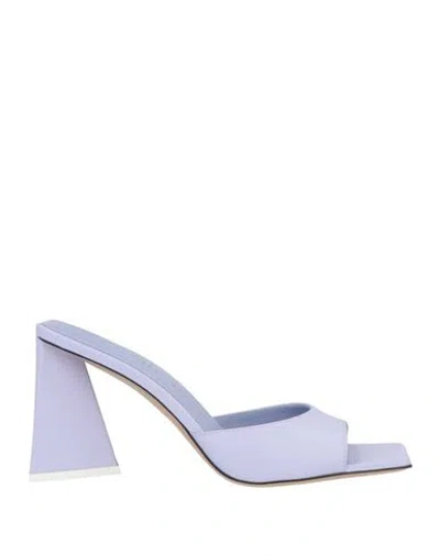 Attico The  Woman Sandals Lilac Size 8.5 Leather In Purple