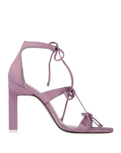 Attico The  Woman Sandals Lilac Size 9.5 Textile Fibers In Purple