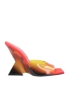 Attico The  Woman Sandals Mustard Size 8.5 Leather, Textile Fibers In Yellow