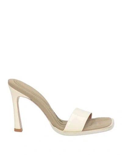 Attico The  Woman Sandals Off White Size 8 Synthetic Material In Neutral