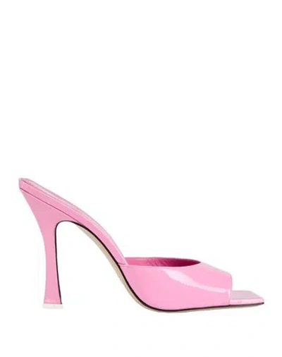 Attico The  Woman Sandals Pink Size 11 Leather