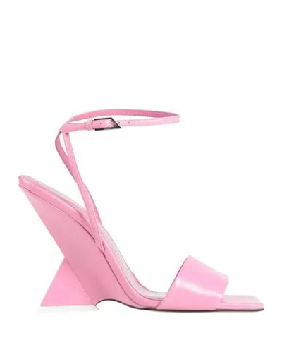 ATTICO THE ATTICO WOMAN SANDALS PINK SIZE 8 LEATHER