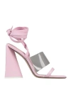 Attico The  Woman Sandals Pink Size 8 Leather, Rubber In Pink