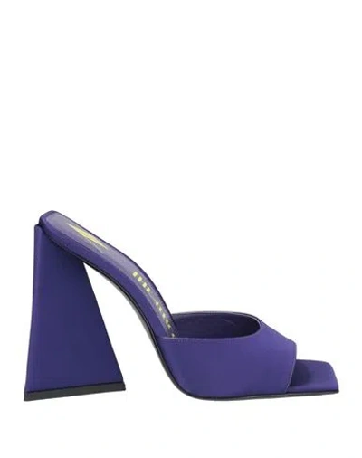Attico The  Woman Sandals Purple Size 8 Textile Fibers