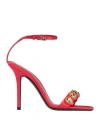 Attico The  Woman Sandals Red Size 10 Textile Fibers In Red