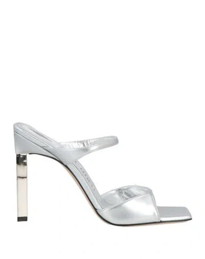 Attico The  Woman Sandals Silver Size 5 Leather