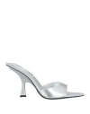 Attico Women's Ester Heel Mules In Silver