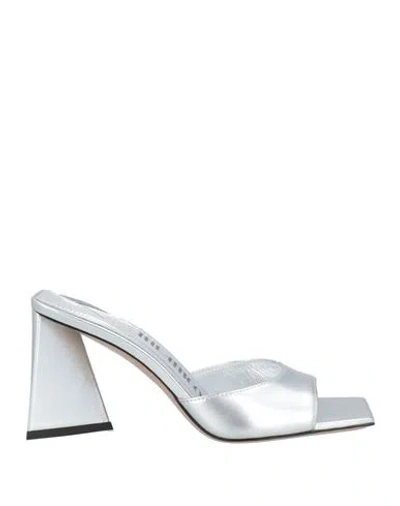 Attico The  Woman Sandals Silver Size 7.5 Textile Fibers