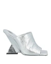 Attico Cheope 105mm Laminated Leather Mules In Silver