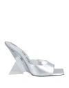 Attico Chic Slip-on Pyramidal Wedge Sandals With 10.5 Cm Heel In Silver