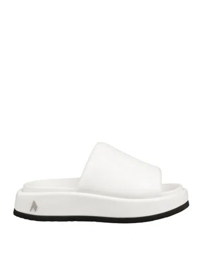 ATTICO THE ATTICO WOMAN SANDALS WHITE SIZE 7 LEATHER