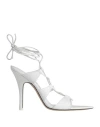 Attico The  Woman Sandals White Size 8 Leather In White