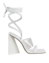 Attico The  Woman Sandals White Size 8 Leather, Textile Fibers In White
