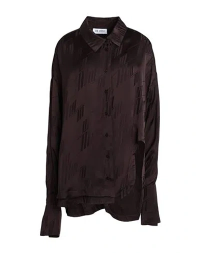 Attico The  Woman Shirt Dark Brown Size 2 Viscose In Black