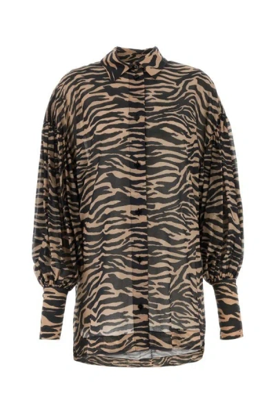 Attico The  Woman Shirt In Black/white