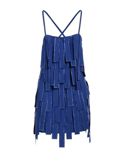 Attico The  Woman Short Dress Blue Size 6 Polyester