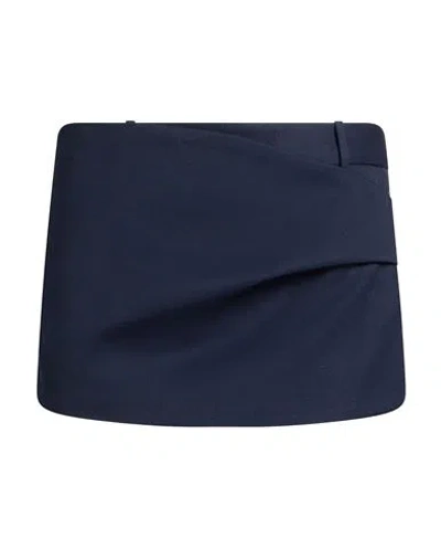 Attico The  Woman Shorts & Bermuda Shorts Navy Size 6 Virgin Wool In Blue