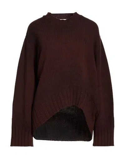 Attico The  Woman Sweater Chocolate Brown Size 4 Wool, Cashmere