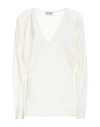 Attico The  Woman Sweater Cream Size 6 Wool In White