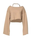 Attico The  Woman Sweatshirt Camel Size 8 Cotton, Polyamide, Elastane In Beige
