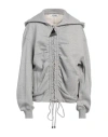 Attico The  Woman Sweatshirt Grey Size 2 Cotton, Elastane