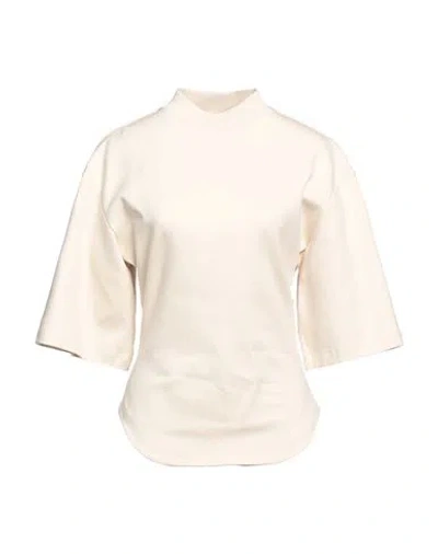 Attico The  Woman Sweatshirt Ivory Size 6 Cotton In White