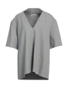 Attico The  Woman T-shirt Grey Size 4 Cotton, Elastane In Gray