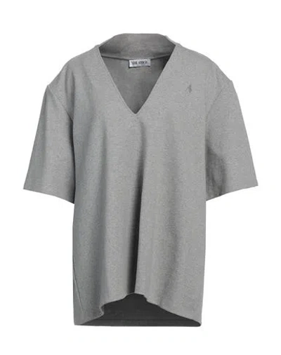 Attico The  Woman T-shirt Grey Size 4 Cotton, Elastane In Gray