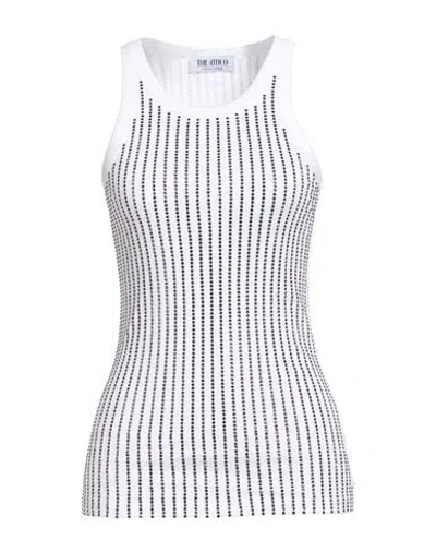 Attico The  Woman Tank Top White Size 4 Cotton In Blue