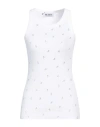 Attico Rhinestone-logo Lettering Tank Top In White