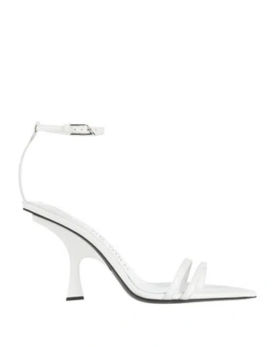 Attico The  Woman Thong Sandal White Size 9 Leather
