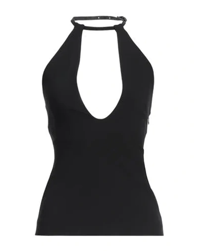 ATTICO THE ATTICO WOMAN TOP BLACK SIZE 2 POLYESTER, ELASTANE