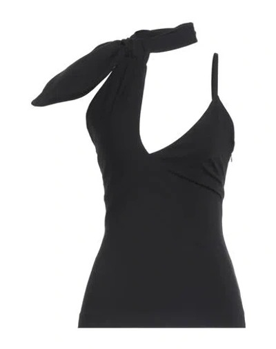 Attico The  Woman Top Black Size 4 Rayon, Polyamide, Elastane