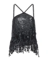 Attico Embellished Halter Neck Top In Black