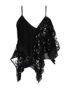 Attico The  Woman Top Black Size 6 Polyester, Polyamide, Cotton In Black
