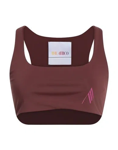 Attico The  Woman Top Chocolate Brown Size Xs Polyamide, Elastane