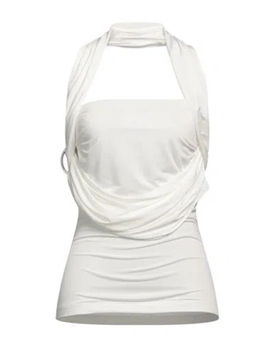 Attico The  Woman Top Ivory Size 8 Polyester, Polyamide, Metal In White