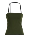 Attico The  Woman Top Military Green Size 6 Rayon, Polyamide, Elastane In Green