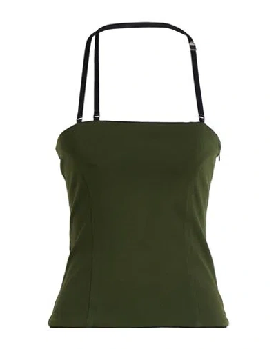 Attico The  Woman Top Military Green Size 6 Rayon, Polyamide, Elastane