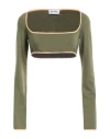 Attico The  Woman Top Military Green Size 6 Rayon, Polyamide, Elastane In Green