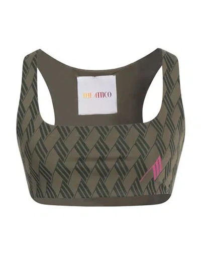 Attico The  Woman Top Military Green Size Xs Polyamide, Elastane