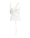 Attico The  Woman Top White Size 6 Cotton, Polyamide, Elastane In White