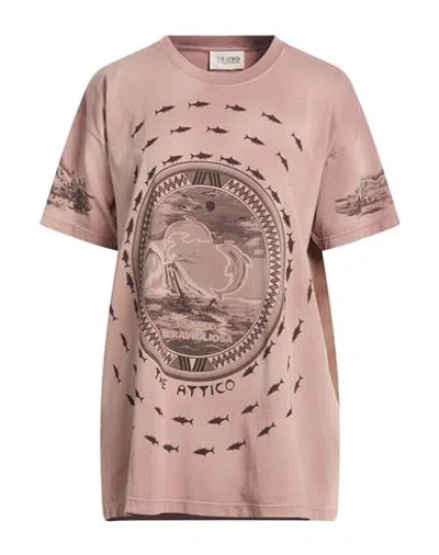 Attico The  Woman T-shirt Antique Rose Size 6 Cotton In Pink